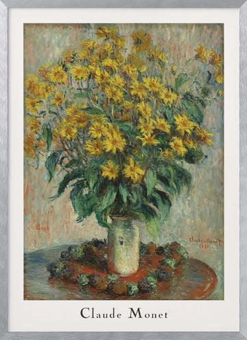 Jerusalem Artichoke Flowers | Poster - Silver Frame Interior