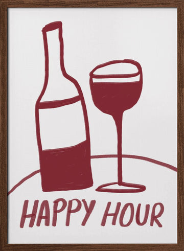 Happy Hour | Poster - Walnut Frame Interior