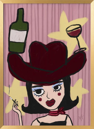 Sassy Cowgirl Pop Art | Poster - Gold Frame Interior