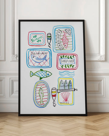 Whimsical Sardine Cans | Poster - Room Interior 1