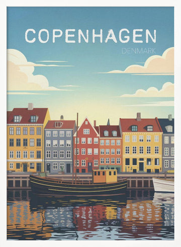 Copenhagen Canal Reflections | Poster - White Frame Interior