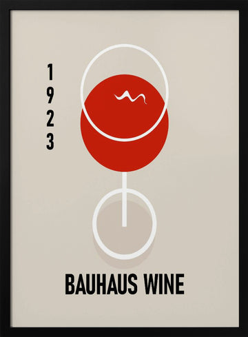 Bauhaus Wine Glass | Poster - Black Metal Frame Interior
