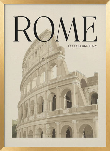 Ancient Rome Colosseum | Poster - Gold Frame Interior
