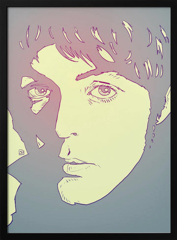 Youthful Gaze Portrait | Poster - Black Metal Frame Interior