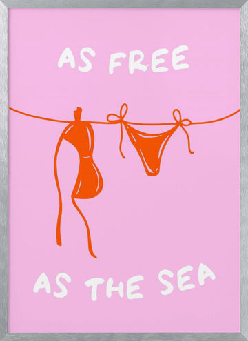 Free As The Sea | Poster - Silver Frame Interior