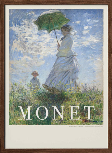 Woman With Parasol | Poster - Walnut Frame Interior