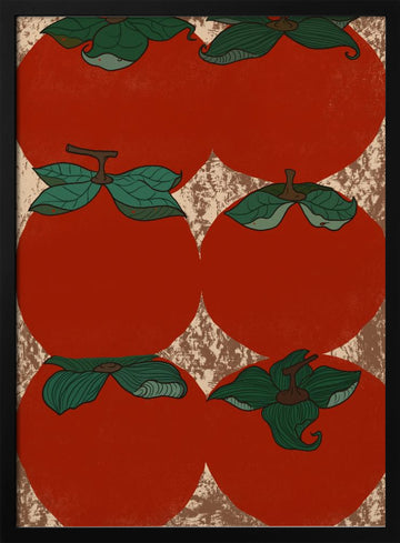 Red Persimmon Harvest | Poster - Black Metal Frame Interior