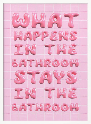 Bubbly Bathroom Rules | Poster - White Frame Interior