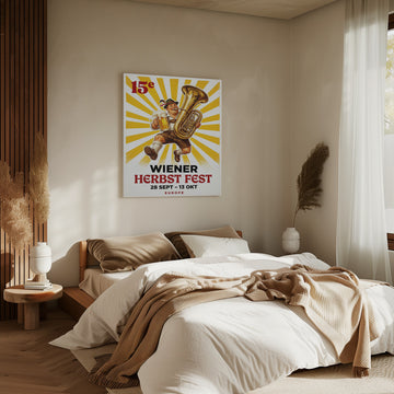 Happy Man Beer Tuba | Canvas - Room Interior 2