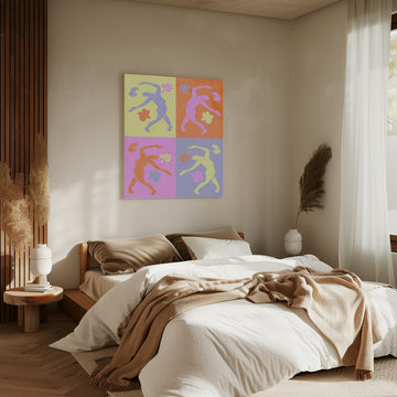 Vibrant Dancing Figures | Canvas - Room Interior 2