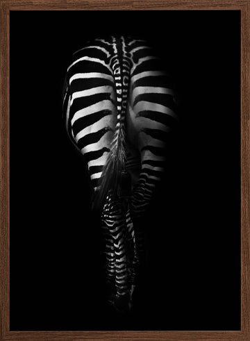 Dark Zebra Stripes | Poster - Walnut Frame Interior