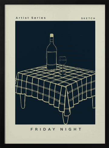 Fridaynightno02 | Poster - Black Metal Frame Interior