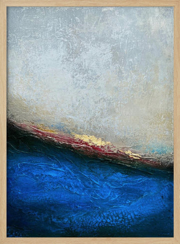 Golden Horizon Abstract | Poster - Wood Frame Interior