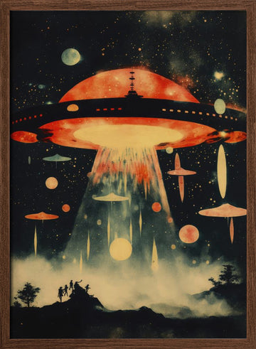 Galactic Arrival | Poster - Walnut Frame Interior
