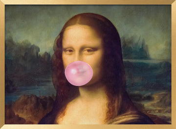 Mona Lisa Bubble Gum | Poster - Gold Frame Interior