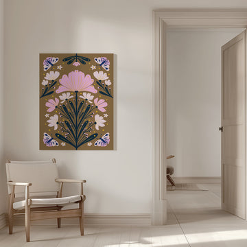 Symmetrical Butterfly Garden | Canvas - Room Interior 1