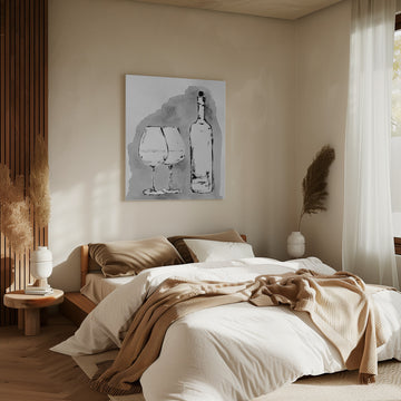 Elegant Wine Still Life | Canvas - Room Interior 2