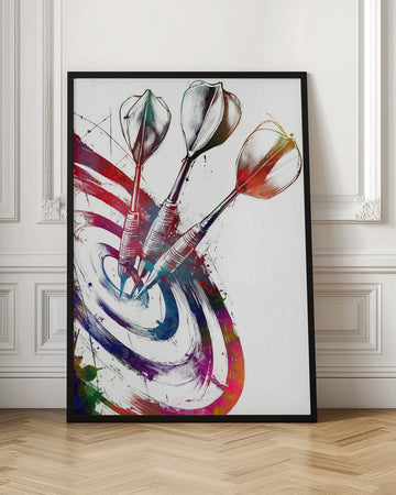 Colorful Darts Bullseye | Poster - Room Interior 1
