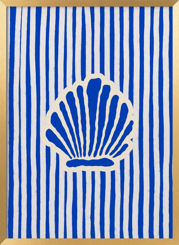 Coastal Shell Stripes | Poster - Gold Frame Interior