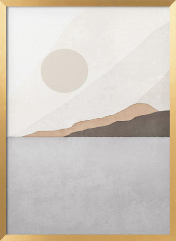 Calm Mountain Horizon | Poster - Gold Frame Interior