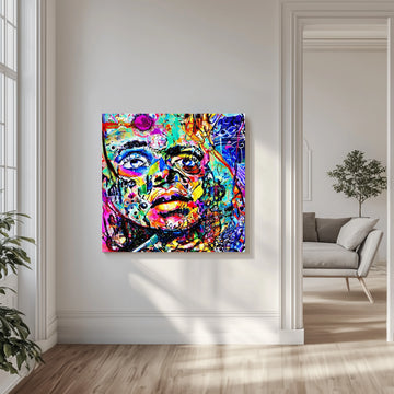 Colorful Abstract Face | Canvas - Room Interior 1