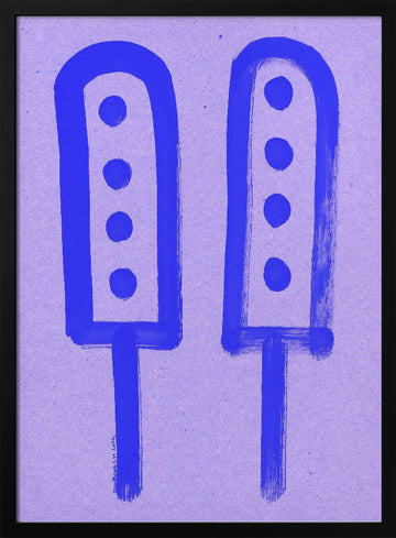 Retro Blue Ice Pops | Poster - Black Metal Frame Interior