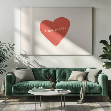 Red Heart Affirmation | Poster - Room Interior 1