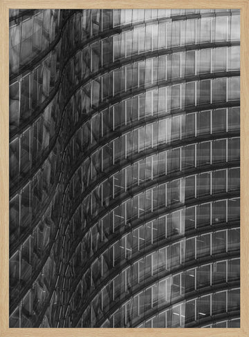 Curved Glass Facade | Poster - Wood Frame Interior