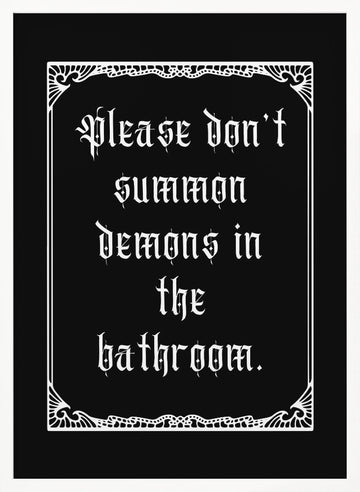 Gothic Bathroom Demons | Poster - White Frame Interior