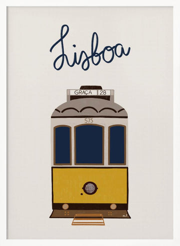 Iconic Lisbon Tram | Poster - White Frame Interior