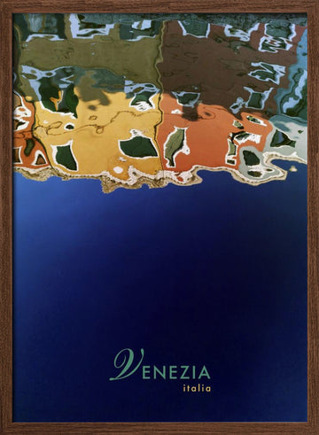 Colorful Venice Reflections | Poster - Walnut Frame Interior