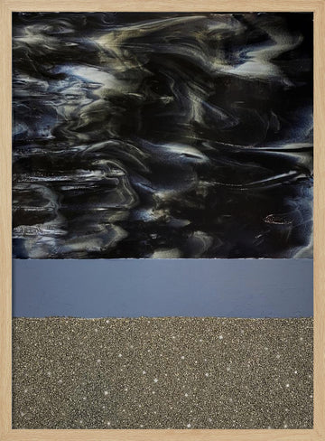 Swirling Midnight Sparkle | Poster - Wood Frame Interior