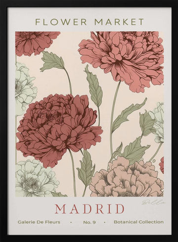 Madrid Flower Market | Poster - Black Metal Frame Interior