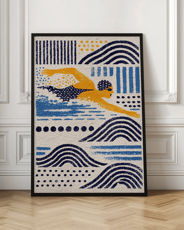 Stylized Swimmer Patterns | Poster - Room Interior 1