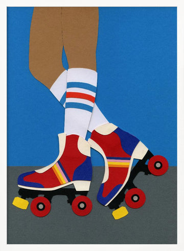 Retro Roller Skates | Poster - White Frame Interior