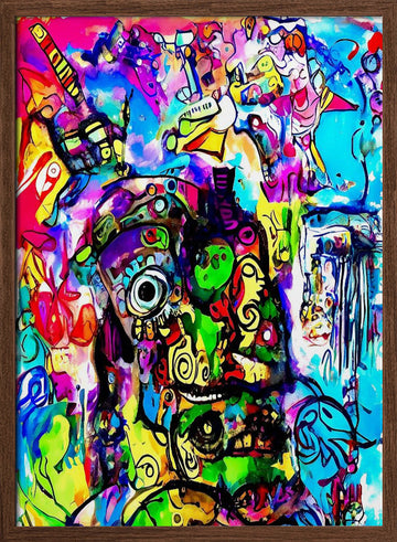 Vibrant Abstract Eye | Poster - Walnut Frame Interior