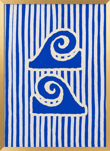 Blue Ocean Waves | Poster - Gold Frame Interior
