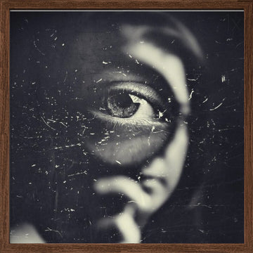 Intense Shadowed Eye | Poster - Walnut Frame Interior