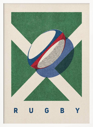 Scottish Rugby Ball | Poster - White Frame Interior