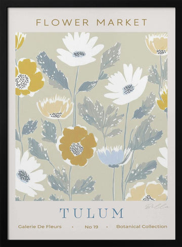 Soft Pastel Blooms | Poster - Black Metal Frame Interior