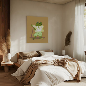 Frog On A Scooter | Canvas - Room Interior 2