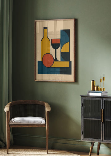 Abstract Wine Still Life | Poster - Room Interior 2