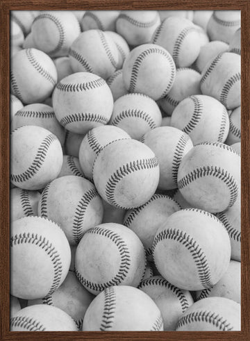 Many Baseballs | Poster - Walnut Frame Interior