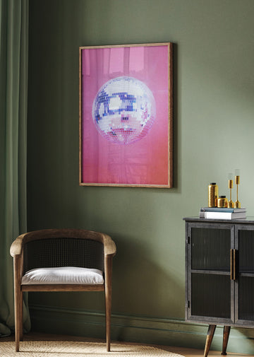 Pink Disco Ball | Poster - Room Interior 2