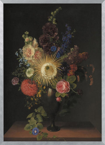 A Porphyry Vase With Cactus Grandiflora and Other Flowers By C. D. Fritzsch | Poster - Silver Frame Interior