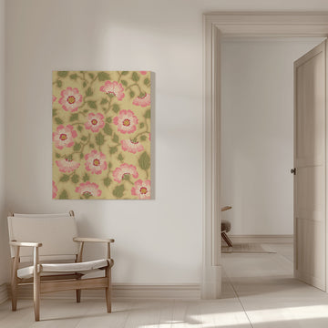 Vintage Pink Floral Pattern | Canvas - Room Interior 1