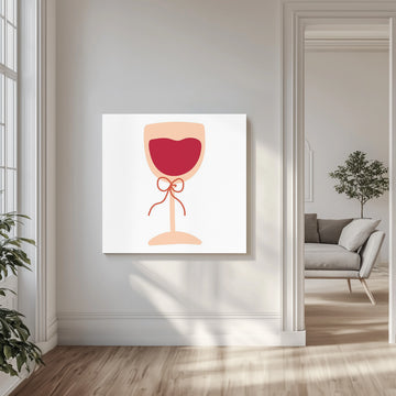 Romantic Red Wine Glass | Canvas - Room Interior 1