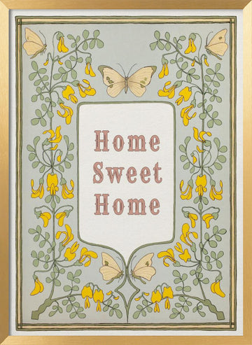 Home Sweet Home Butterflies | Poster - Gold Frame Interior
