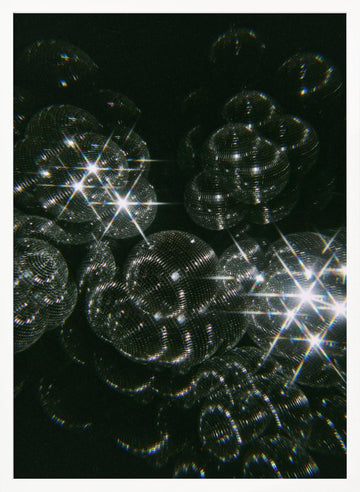 Sparkling Disco Balls | Poster - White Frame Interior