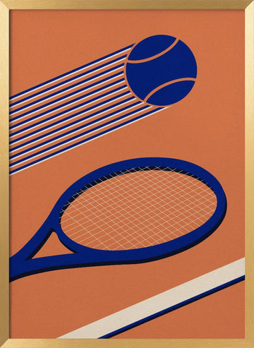 Tennis 80s | Poster - Gold Frame Interior
